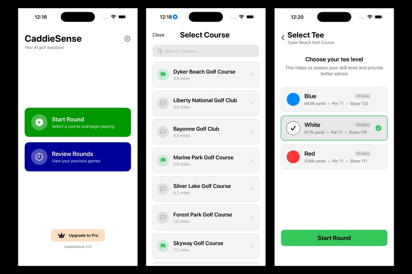 CaddieSense - AI golf caddie – screenshot 1