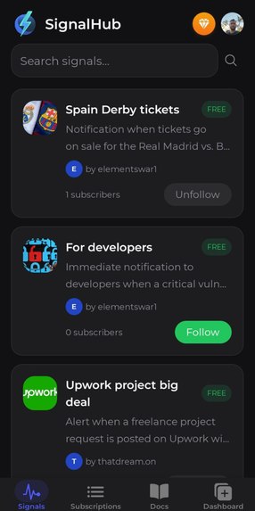 Signal Hub – screenshot 1