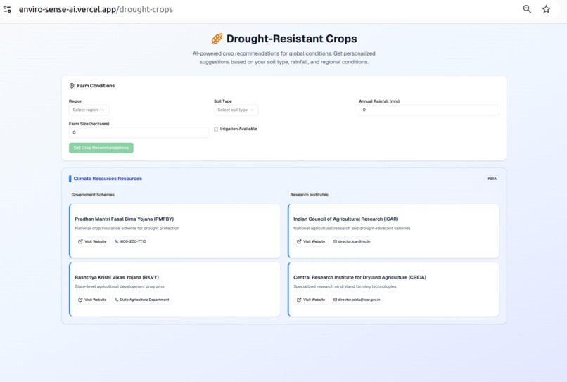 EnviroSense AI: Climate-Smart Agricultural Platform – screenshot 2