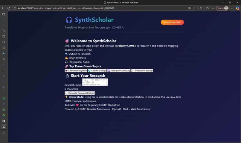 synthscholar-commet – screenshot 1