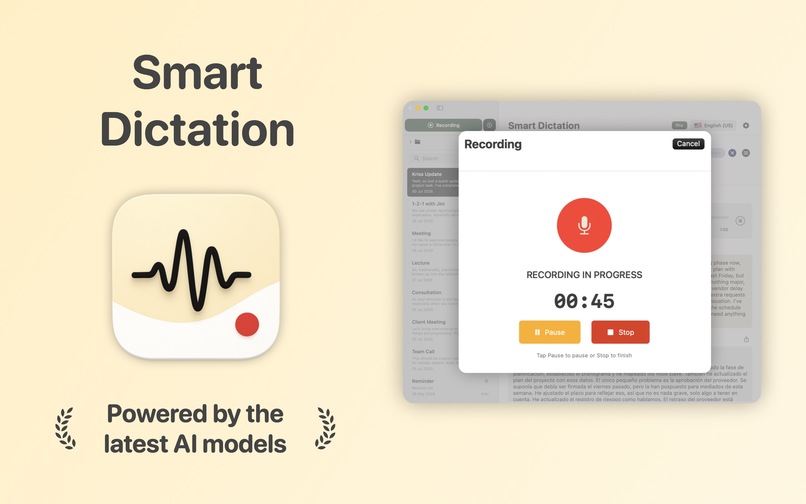 Smart Dictation – screenshot 1
