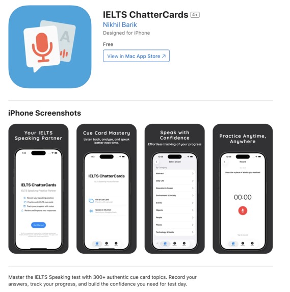 IELTS Chattercards – screenshot 1