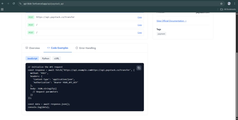 APIblok – screenshot 5