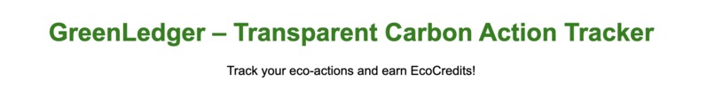 GreenLedger – Transparent Carbon Action Tracker – screenshot 1