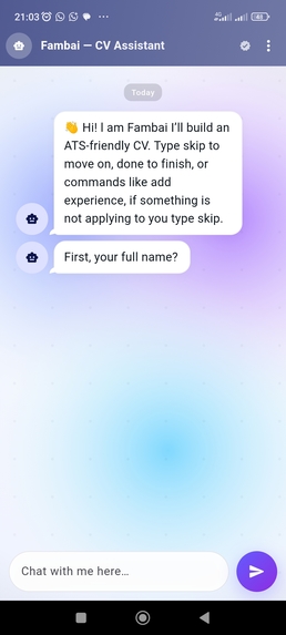 Fambai CV – screenshot 3