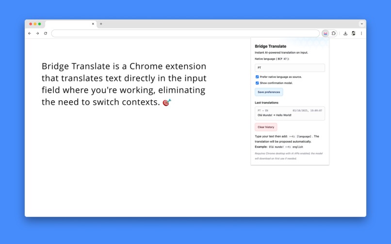 Bridge Translate – screenshot 2