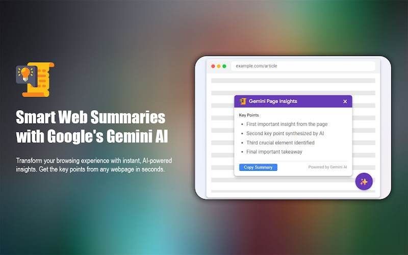 Gemini Page Insights: AI Summarizer for Chrome – screenshot 1