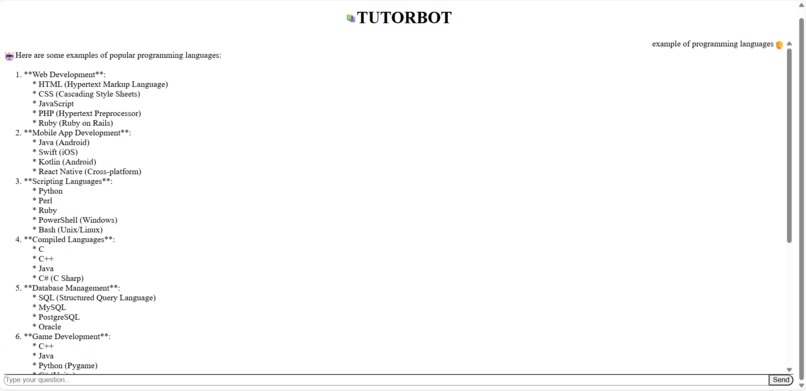 TutorBot – screenshot 1