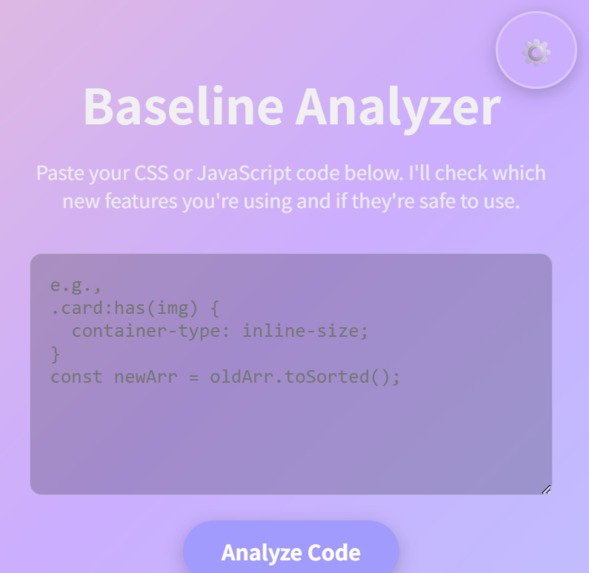 Baseline Analyzer - Instantly Analyze Web Feature Support – screenshot 1