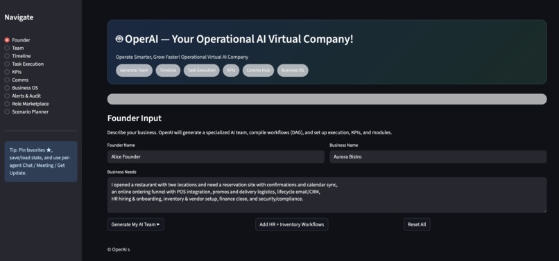 OperAI — Your Operational AI Virtual Company! – screenshot 1