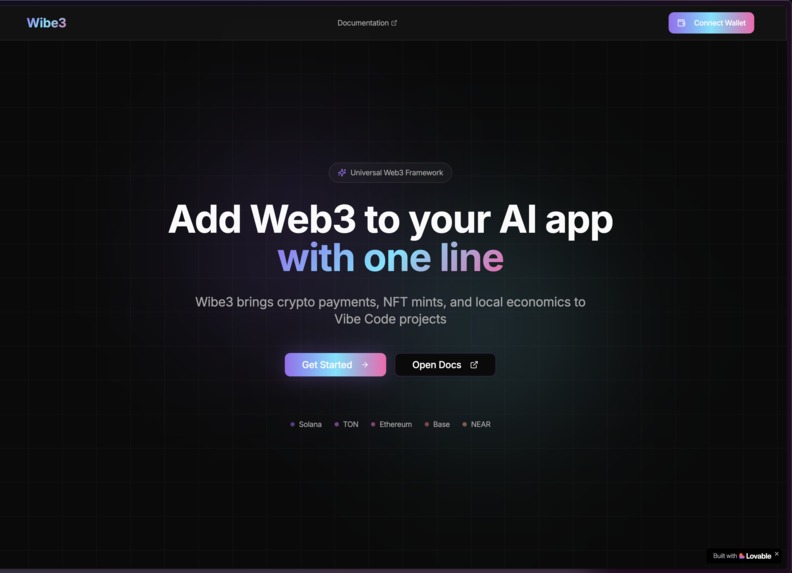 Wibe3 - add crypto to you app with 1 line of prompt – screenshot 1