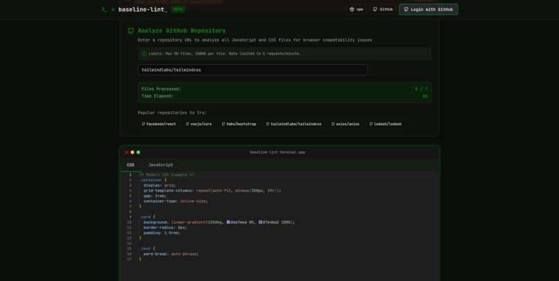 Baseline-lint – screenshot 2