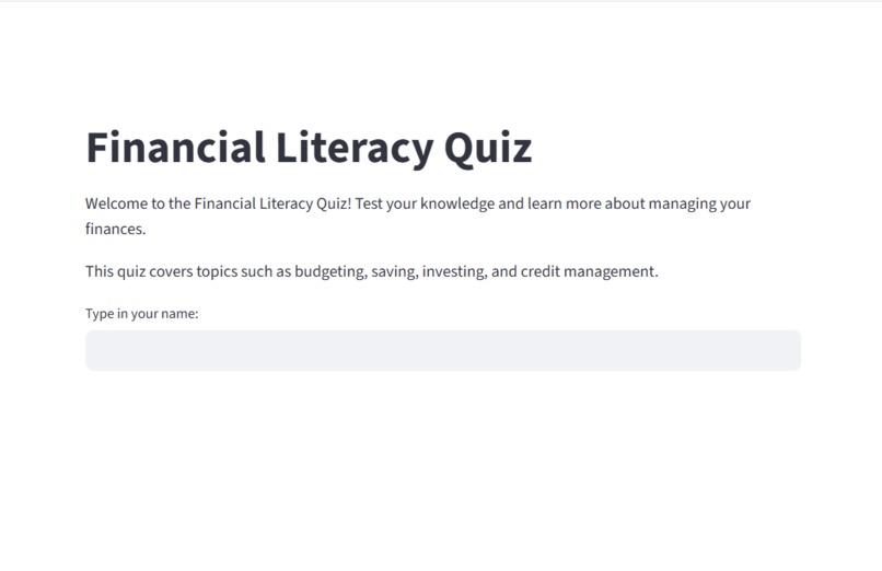 Financial Literacy Quiz – screenshot 1