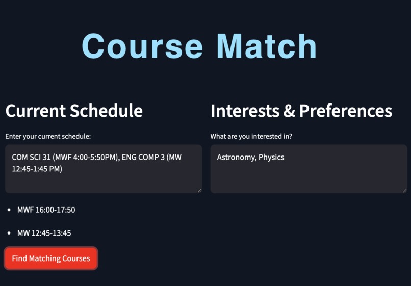 Course Match – screenshot 2