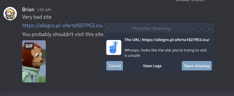 Phishnet – screenshot 2