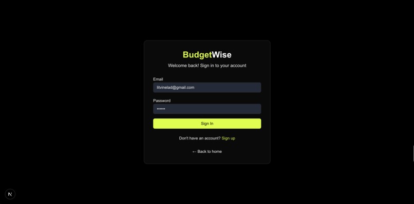 BudgetWise – screenshot 2