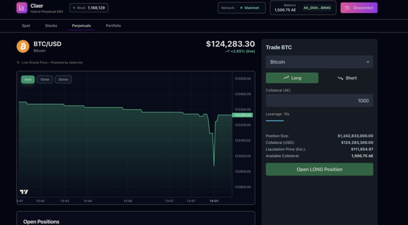 Claer - decentralized perpetuals – screenshot 1