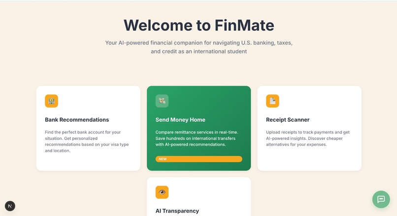 FinMate: Buddy for International Students – screenshot 1