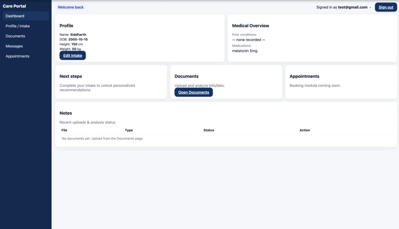 Care Portal – screenshot 1