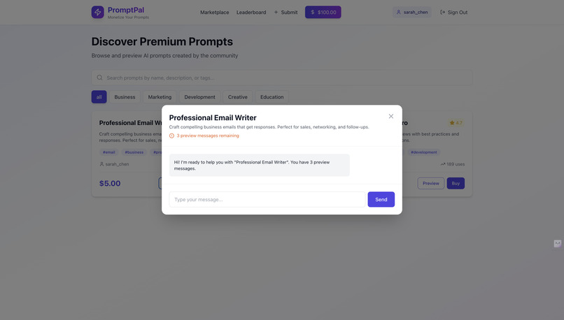 prompt pal – screenshot 2