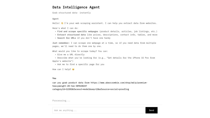Enterprise Data Intelligence Agent – screenshot 1