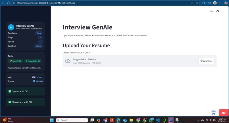 Interview GenAIe – screenshot 1