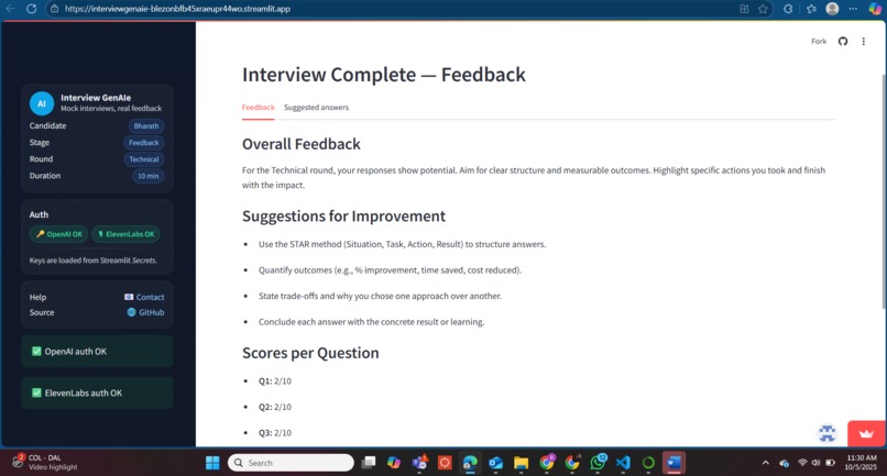 Interview GenAIe – screenshot 4