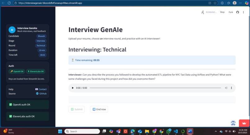 Interview GenAIe – screenshot 3