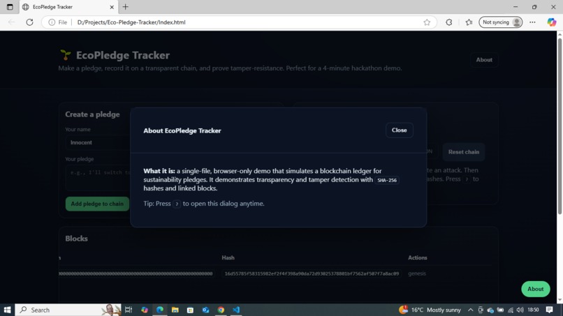 Eco-Pledge-Tracker – screenshot 4