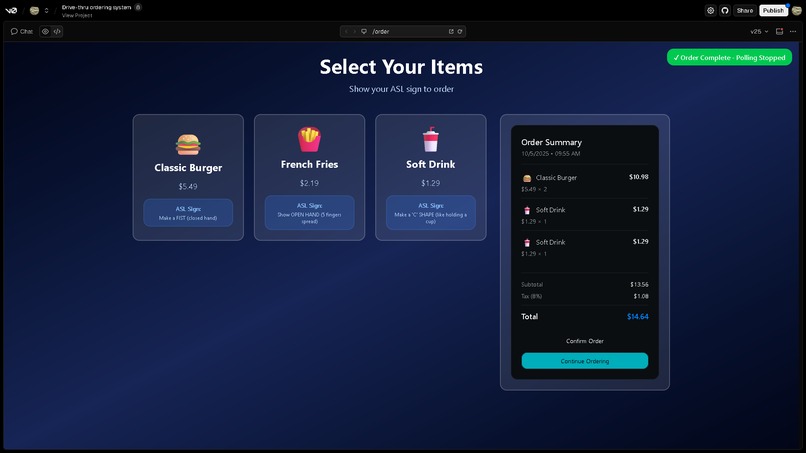 ASL Express – Touchless AI Food Ordering Assistant – screenshot 5