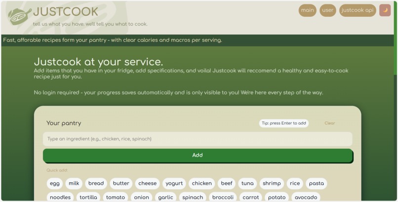 JUSTCOOK – screenshot 1