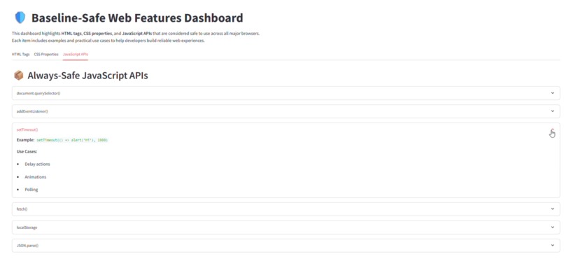 Baseline Explorer – screenshot 2