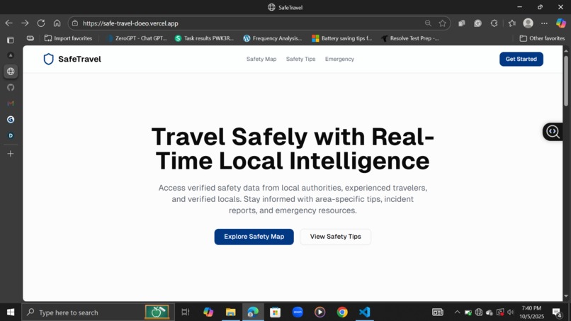 SafeTravel – screenshot 1
