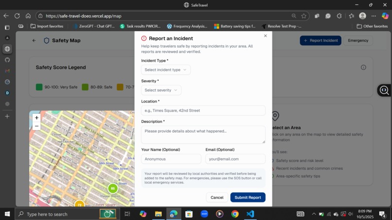 SafeTravel – screenshot 4