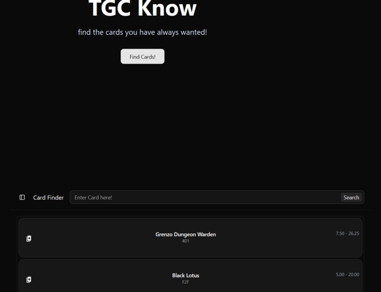 TCG Card Web Scraper – screenshot 1