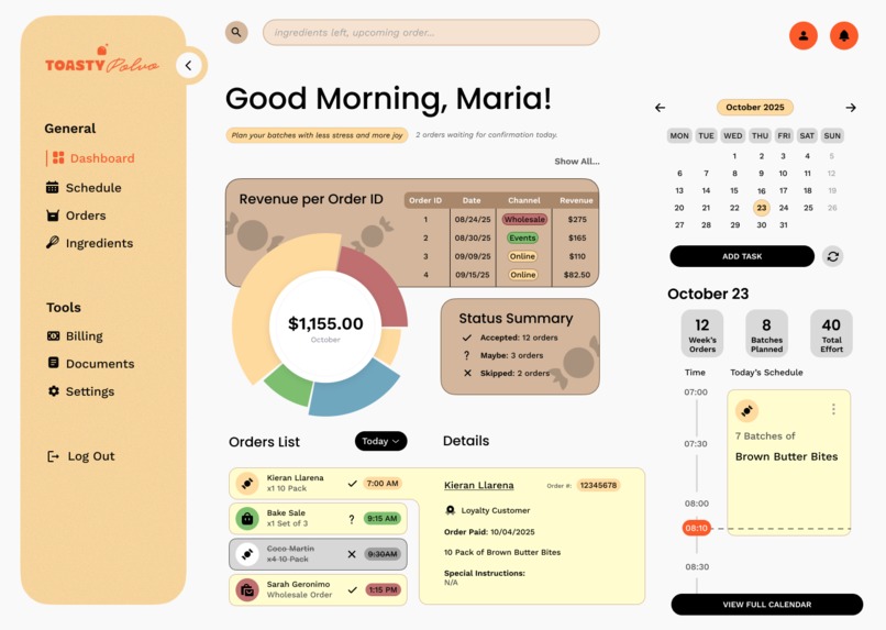 Toasty Polvo Production Planner – screenshot 1