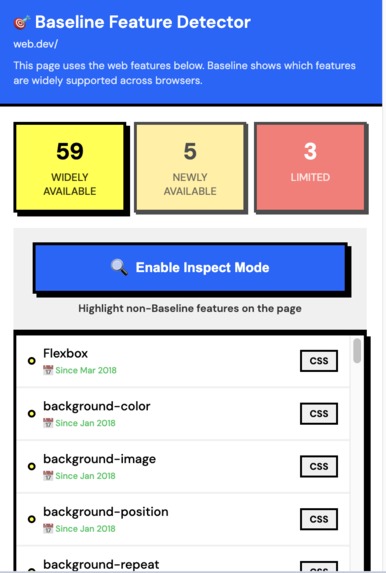 Baseline Chrome Extension - Real-Time Compatibility Checker – screenshot 1