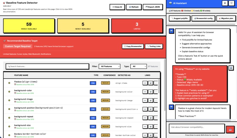 Baseline Chrome Extension - Real-Time Compatibility Checker – screenshot 3