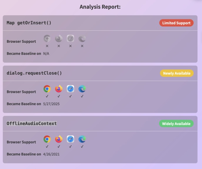 Baseline Analyzer - Instantly Analyze Web Feature Support – screenshot 2