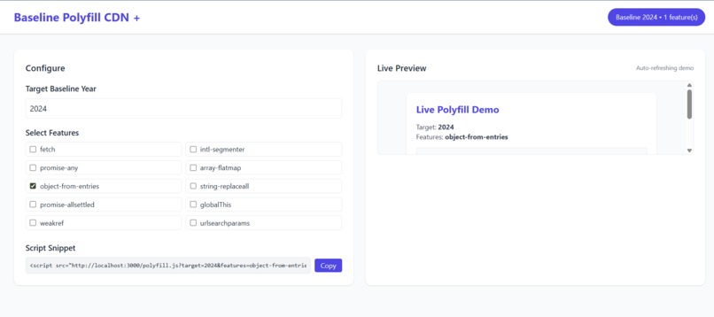 Baseline Polyfill CDN+ – screenshot 1