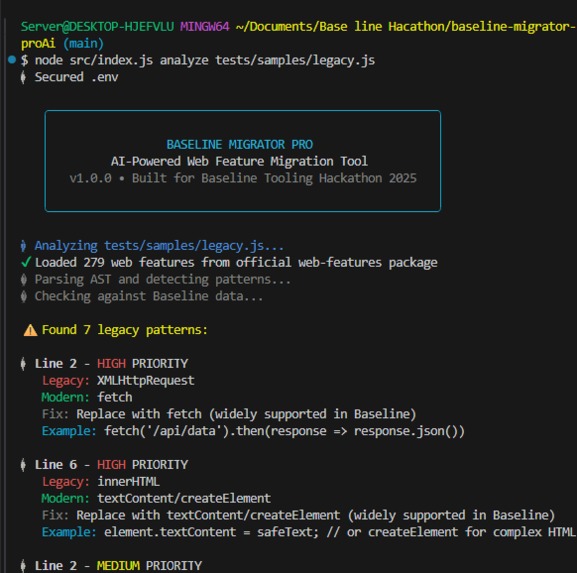 Baseline Migrator pro AI – screenshot 2