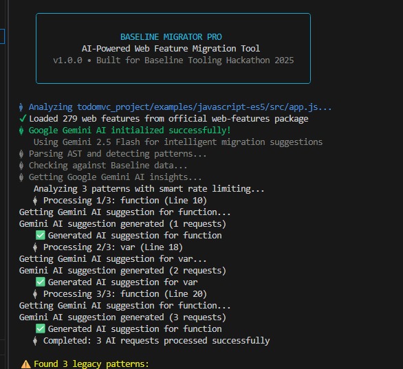 Baseline Migrator pro AI – screenshot 3