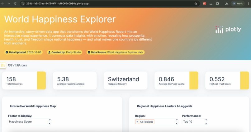 World Happiness Explorer – screenshot 1