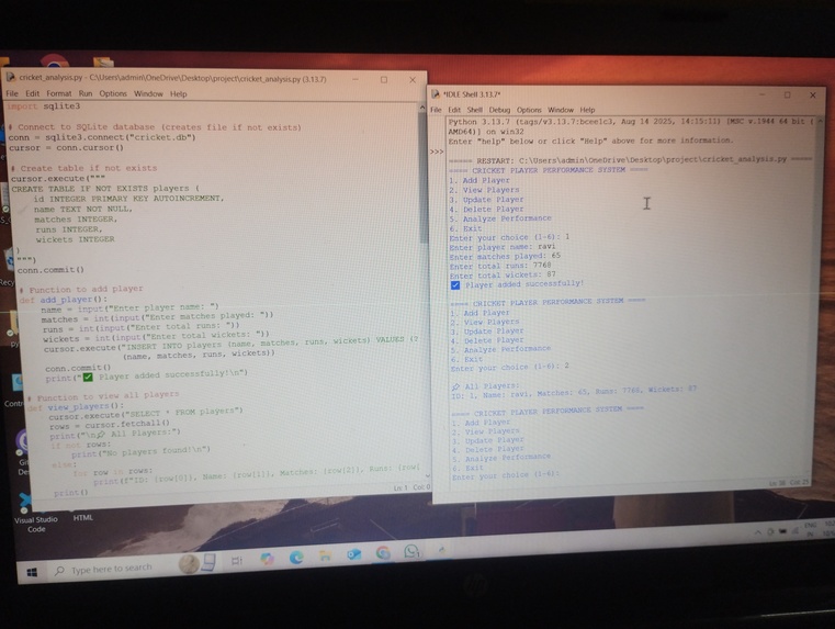 Cricket analysis  – screenshot 1