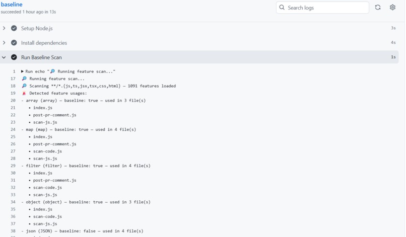 Baseline CI Guard – GitHub Action – screenshot 1