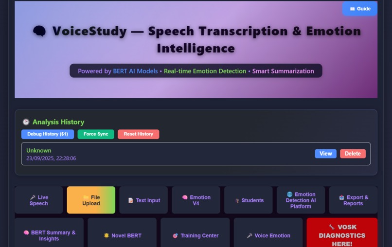 VoiceStudy — Speech Transcription & Emotion Intelligence! – screenshot 1