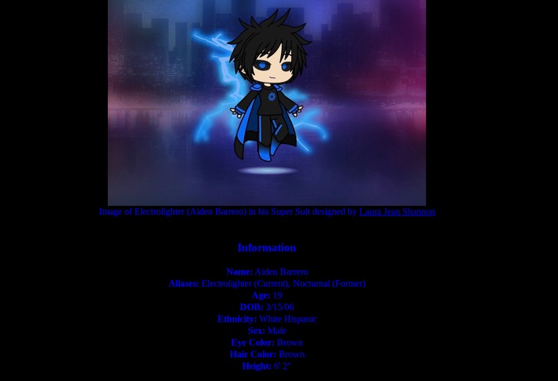 Superhero OC Information Page – screenshot 3