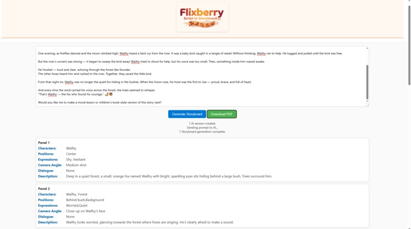 Flixberry Script to Storyboard AI – screenshot 1