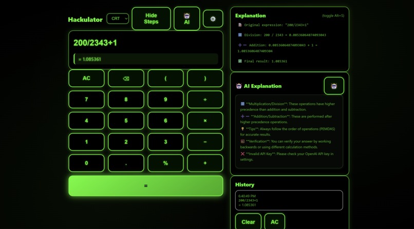 Hackulator Hackathon – screenshot 1
