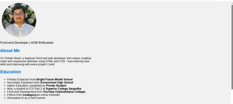 Portfolio_webpage – screenshot 1